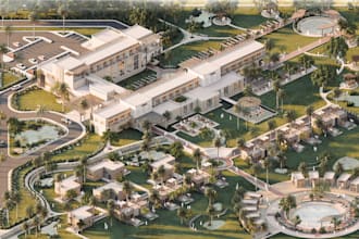 provide construction plan for propose site, resort village master plan, cad plan
