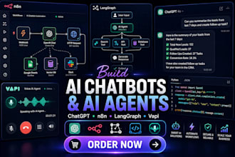 develop ai chatbot, ai agents with chatgpt, n8n, llm, vapi, API key, langgraph