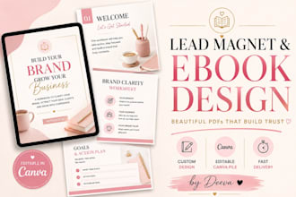 design professional canva lead magnets PDF workbooks ebooks checklist design