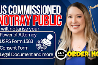 notarize US legal documents, usps form 1583, remote online US notary public