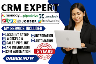 setup zoho freshworks zendest  workflow jobber monday pipedive automation