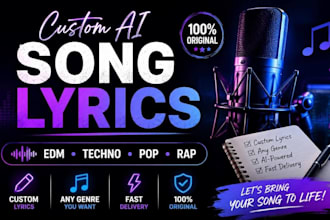 create custom suno al song lyrics and prompts