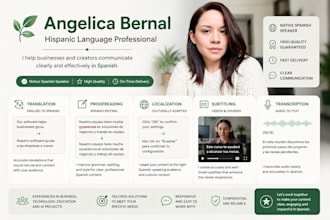 provide english to spanish translation, proofreading, and localization