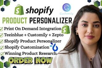 setup shopify product personalizer in customily teepublic zepto shopify pod