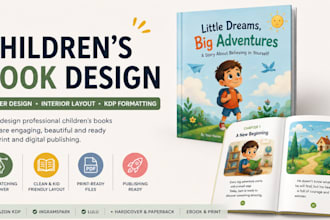 children book design, amazon KDP, book publishing, book cover, layout deign,kdp