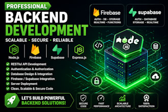 firebase or supabase , and nodejs beckend