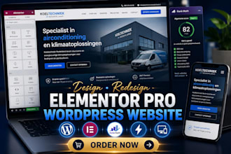 design, redesign, revamp, develop wordpress elementor pro website, rankmath SEO