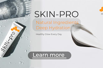 design modern beauty and skincare banner ads