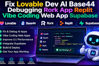 fix lovable dev ai base44 debugging rork app replit vibe coding web app supabase