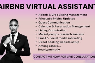 be your reliable virtual assistant for airbnb, vrbo and pricelabs management
