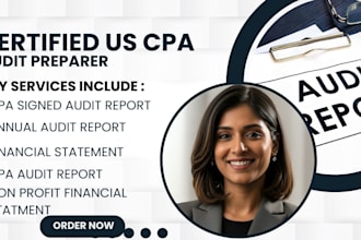 prepare certified audit report, financial statements for US nonprofit as a CPA