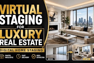 conduct virtual staging for luxury real estate, digital home staging expert