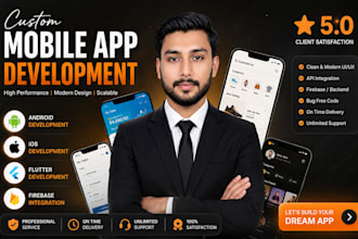 develop flutter mobile app, cross platform ios android app developer