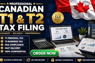 file canadian taxes personal tax t1 and business tax t2