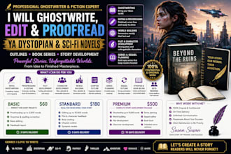 ghostwriter ya dystopian sci fi outlines book series post apocalyptic war novels