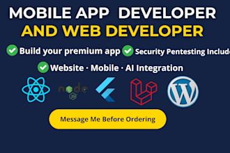 create a premium mobile app secure,website