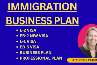 write visa business plan for e2, eb2 niw, eb1 and l1