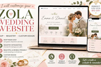 build zola wedding website squarespace canva wedding landing page registry setup