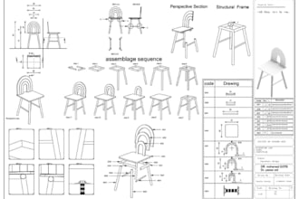 create industrial technical drawings for cnc furniture manufacturing