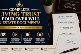 provide a complete living trust, pour over will, and estate documents