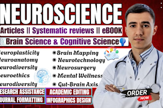 write neuroscience ebook, systematic review review article and blogs as a doctor