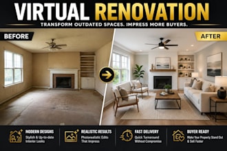 do virtual renovation for real estate property photos