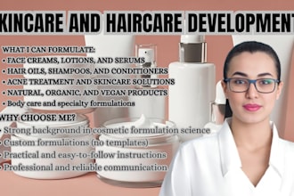 formulate custom cosmetics, skincare, and haircare product formulations