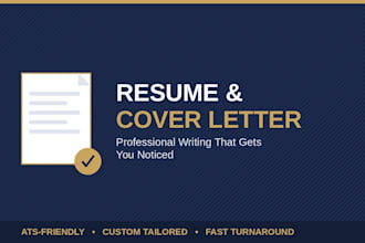 write a professional resume and cover letter