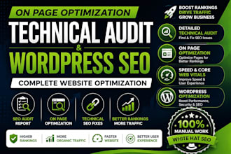 do on page optimization, technical audit and wordpress SEO