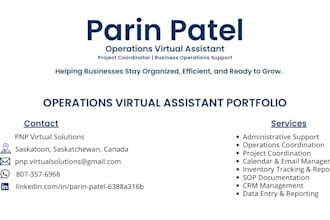 provide operations virtual assistant support