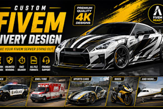 design custom livery for fivem ems, police, sports vehicles