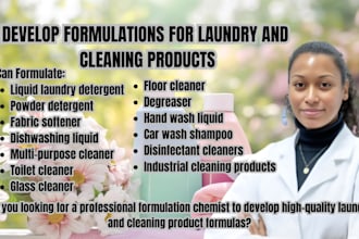 develop laundry detergent, cleaning detergent, and chemical product formulations