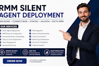 setup rmm silent agent deployment ninjaone connectwise syncro halopsa datto rmm