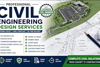 design civil engineering site grading drainage utility and land development plan