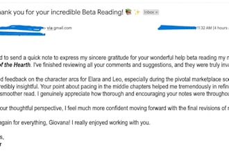 beta read your novel and provide constructive feedback