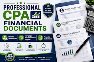 do US CPA letter, income verification, comfort letter and financial statement
