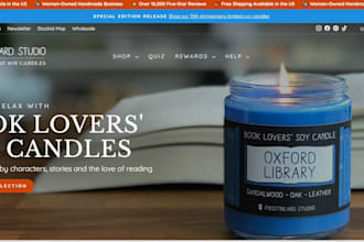 design candle shopify store, scented candle store or candle dropshipping website