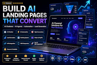 build custom ai business website and landing page with chatbot and automation