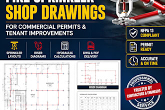 design nfpa 13 fire sprinkler shop drawings for tenant improvements