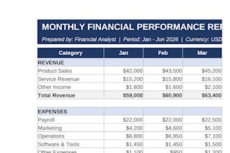 build financial models and reports in excel