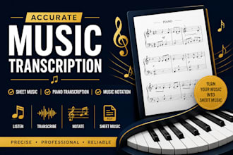 do accurate music transcription, sheet music piano transcription music notation