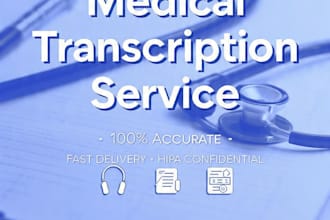 transcribe medical audio to text with 100 percent accuracy