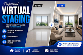 virtually stage your empty property with realistic furniture