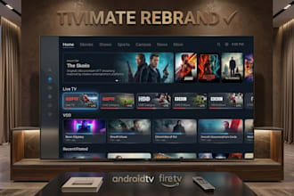 professionally rebrand tivimate iptv app with premium ott ui hardcoded dns brand
