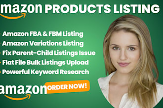 do amazon product listing, amazon variation listing create or fix amazon listing