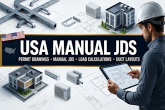 design USA hvac permit drawings manual jds load calculations duct layouts ac
