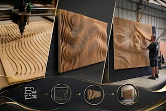design custom parametric wall art, cnc dxf pattern and laser cut for 3d wall