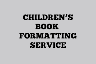 do children book typesetting for barnes and noble