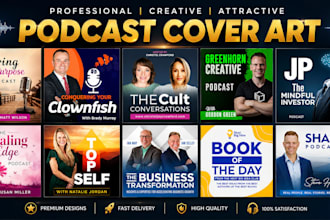 design professional podcast cover art, podcast art work, podcast logo