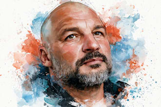 watercolor portrait painting, photo to watercolor portrait